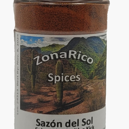 Sazón del Sol a gourmet blend with lots of flavor and a bit of heat.