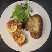 Baked Salmon with Baked Potato